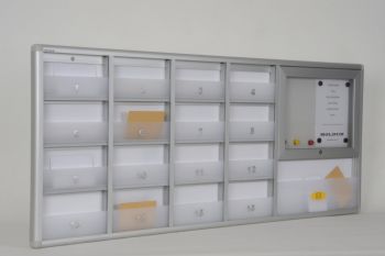 Posta kutusu 16 daire bariyerli 2 A4 ilan panolu ve dergilikli