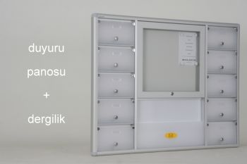 Posta kutusu10 dairelik duyuru panolu dergilik hazneli